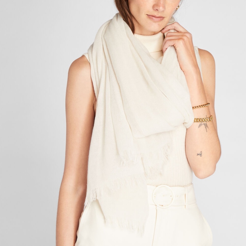 Senella Wool-Cashmere Scarf - Brand New - NEVER WORN - Natural